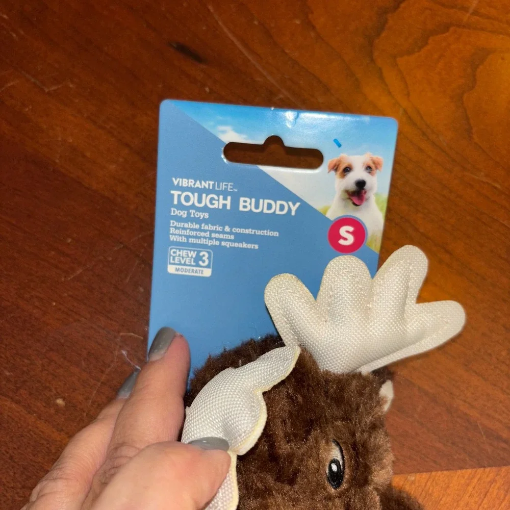 Vibrant‎ Life | Tough Buddy | Dog Toy Plush Moose | Durable Chew Level 3